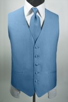 Tuxedo Vest - Herringbone Collection Blue Ice with Coordinating Windsor Band Tie