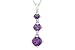 6 5/8 Carat Amethyst Sterling Silver Pendant w/Chain