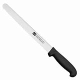 KS Classic Serrated Slicer 12inch | Chefs Knife, Cooks Knife, Bread Knife, Vegetable Knife - Comfortable SoftTech Handle, CRMOV Steel Blade - The Knife Society