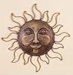 'Sun Face Brass Wall Decor Sculpture 16''