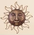 'Sun Face Brass Wall Decor Sculpture 16''