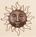 'Sun Face Brass Wall Decor Sculpture 16''