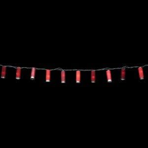 Christmas Party Lights, 35 Shotgun Shell Light Set - Red, More Than a Shot in the Dark, These Make Any Event a Blast. Length: 9ft 5in. W/ Straight Line Construction. Great for the Rifle - Gun Enthusiast, Hunter or Cowboy in Your Life!