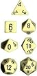 Polyhedral 7-Die Opaque Dice Set - Ivory with Black