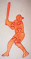 21sY5GR3eJL Wooden Educational Jig Saw Puzzle   Baseball Player
