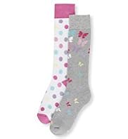 2 Pairs of Cotton Rich Butterfly Welly Socks