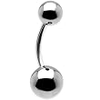 316L Surgical Steel HEMATITE Belly Ring 3/8"