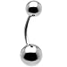 316l Surgical Steel Hematite Belly Ring 3/8