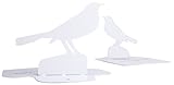 BendZ Bookends 8 by 8 by 5-1/2-Inch Reversible Book Ends, Bird, White, Set of 2