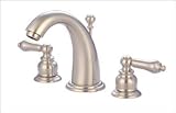 Brushed Nickel 4 Hi C Spout Lav Faucet L Handles