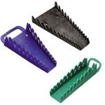 SK Hand Tools 1077 Green 10 Slot SureGrip Short Combination Wrench Rack