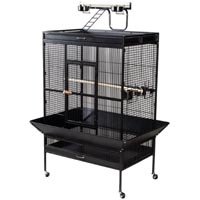 Prevue Pet Products Wrought Iron Select Bird Cage 3153C, Chalk White, 30-Inch by 22-Inch by 63-Inch