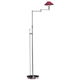 Holtkoetter Magna Red and Nickel Swing Arm Floor Lamp