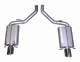 American Muscle Car Dual Exhaust Kit Exit Is Straight Out The Back Incl. Muffler/Crossover X Pipe/Pipes/4 in. Polished Intercooled Stainless Tips/Hangers/Clamps Aluminized