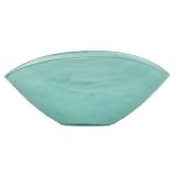 Colorful Recycled Art Glass Green Medium Gourd Bowl 11L 5H by 