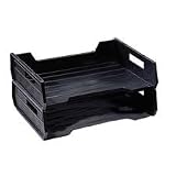 Plastic Desk Tray, Side Loading, Letter-Size, 2/PK, Black (NSN0944307)