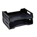 Plastic Desk Tray, Side Loading, Letter-Size, 2/PK, Black (NSN0944307)