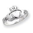 Sterling Silver Antiqued Claddagh Ring
