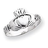 Sterling Silver Antiqued Claddagh Ring - Size 8 - JewelryWeb