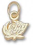 Temple Owls Solid 10K Gold Owl 1/4'' Pendant