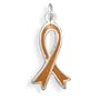 Sterling Silver Orange Enamel Ribbon Charm