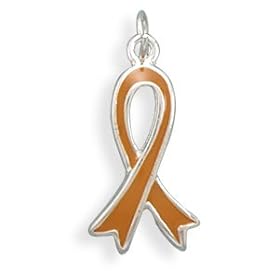 Orange Enamel Ribbon Charm