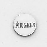 Sterling Silver Los Angeles Angels Disc W/Name Logo Post Earrings