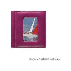 Raika #170 Handcrafted Top Grain Leather, Scrapbook Post Bound Album, with Parchment-like Sheets, and Front Cover Window, Sting Ray Print On Top Grain Leather With Contrast Effects, Color: Sting Ray Cobalt Blue