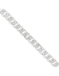 Sterling Silver 10.5mm Pave Curb Chain QCF300-9"