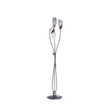 Zaneen Z6214VSI Parma Floor Lamp, Vintage Silver - White Murano