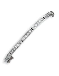 Sterling Silver CZ Hinged Bangle