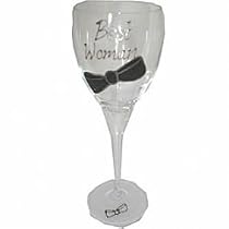 Civil Partnership Gift Best Woman Single Wine Glass Bows