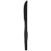 Dixie KH53C7 Heavy Weight Polystyrene Knife, Individually Wrapped, 7.5" Length, Black (Case of 1,000)
