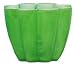 Colorful Art Glass Lime Green Flower Shaped Candle Votive 4 3/4"D, 3 1/2"H Set of Two