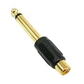 Phono RCA to 6.35mm MONO Jack Adapter - PREMIUM Quality Gold Plated Connectors - Convert 6.3 to RCA Phono - MONO Connectors - Indigo Banana Media