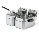 Waring WDF1000BD - 17-lb Double Counter-Top Deep Fryer w/ 6-Wire Baskets
