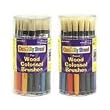 Chenille Kraft 5167 Wood Handle Colossal Flat Brushes, Assorted Colors. 30 Brushes/Canister