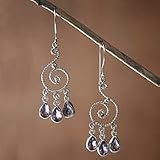 Buy NOVICA Amethyst earrings, 'Music'