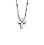 078. White Gold and Diamond Cross Pendant