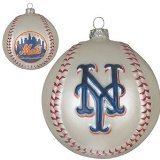 New York Mets 3" Glass Baseball Holiday Tree Ornament - MLB Baseball