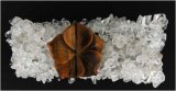5 Strand Chip Bracelet with Flower - Crystal Quart