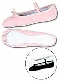 Womens Black Deluxe Leather Ballet Shoes (Set of 2 Pairs)
