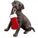 Labrador Retriever chocolate w/stocking ornament Sandicast