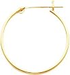 14K Yellow Gold Hoop Earrings Polished Jewelry New AU