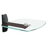 1 Clear Glass Floating Wall Shelf System Bracket Mount For Dvd Sky Av Ps3 Wii Xbox Etc