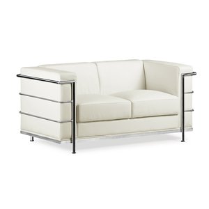 Zuo Modern Fortress Love Seat in White