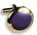 Cufflinks - Round Gold Setting with Purple Stone Center