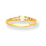 14k 3mm Opal BirthStone Baby Ring