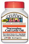 21st Century Norwegian Cod Liver Oil Softgels, 110 Count (Pack of 2)