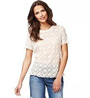 Indigo Collection Embroidered & Studded Mesh T-Shirt